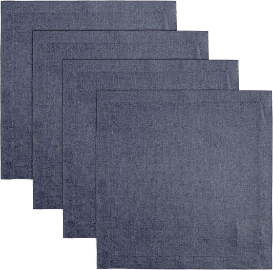 Navy Blue Placemats Set of 4 - 100% Pure Linen for Fall