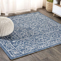 JONATHAN Y Vintage Filigree Indoor Outdoor Square Rug 5X5 - Durable