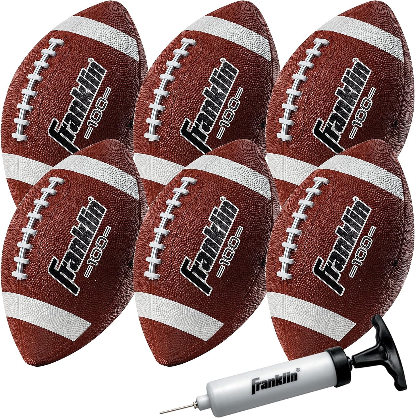 Franklin Sports Kids Junior Grip-Rite Youth Rubber Footballs
