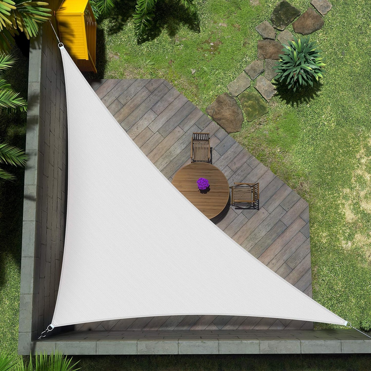 Custom Size 12ft x 19ft Triangle Sun Shade Sail for Outdoor Use
