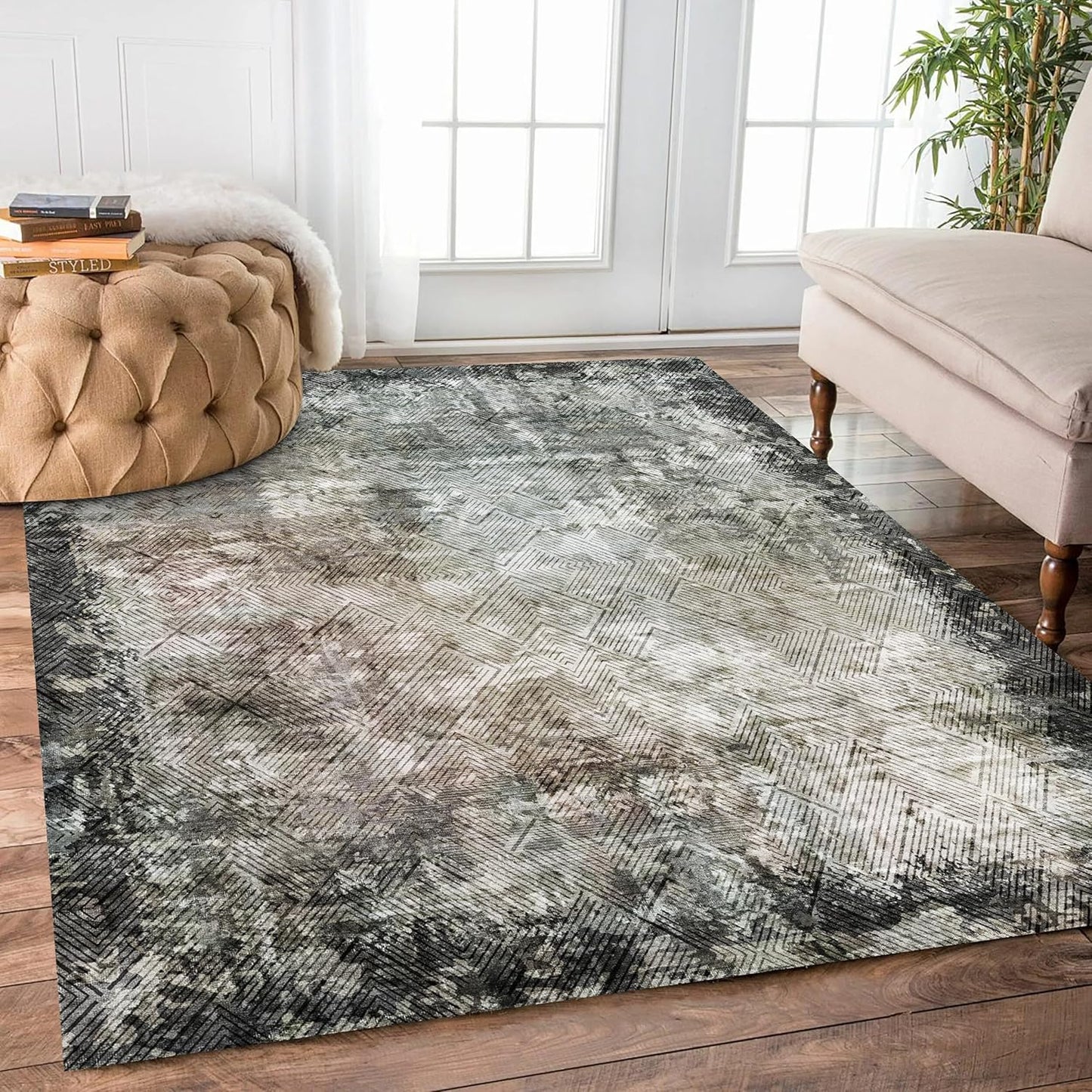 5ft x 7ft Washable Area Rug - Vintage Soft Indoor Carpet