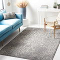Evoke 5ft 1in x 7ft 6in Grey/Ivory Oriental Distressed Rug - Durable