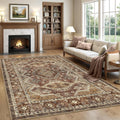Rugland 8x10 Area Rugs - Vintage Tribal Washable Rug for Home