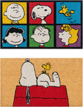 Coir Snoopy Doormat 2x3 (2-Pack) - Durable Welcome Mats for Entryways