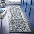 Vintage Hamadan Runner Rug 2ft 3in x 6ft - Dark Grey & Ivory