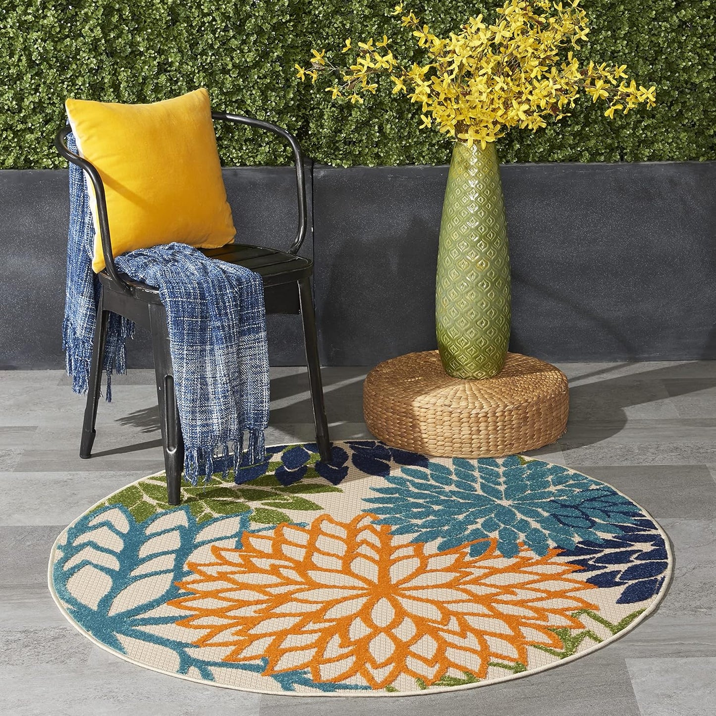 Nourison Aloha Indoor/Outdoor Multicolor Round Area Rug Review