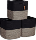 NaturalCozy Storage Cubes 11 in Cotton Rope Woven Baskets - Stable No