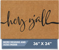 Natural Coco Coir Heavy Duty Doormat 24x36 - Large Hey Yall Welcome