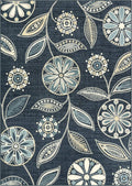 Reggie Floral Area Rug 7 ft x 10 ft - Persian Blue Low Pile