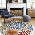 nuLOOM Monique Floral Indoor/Outdoor Area Rug, 8 ft Round - Durable
