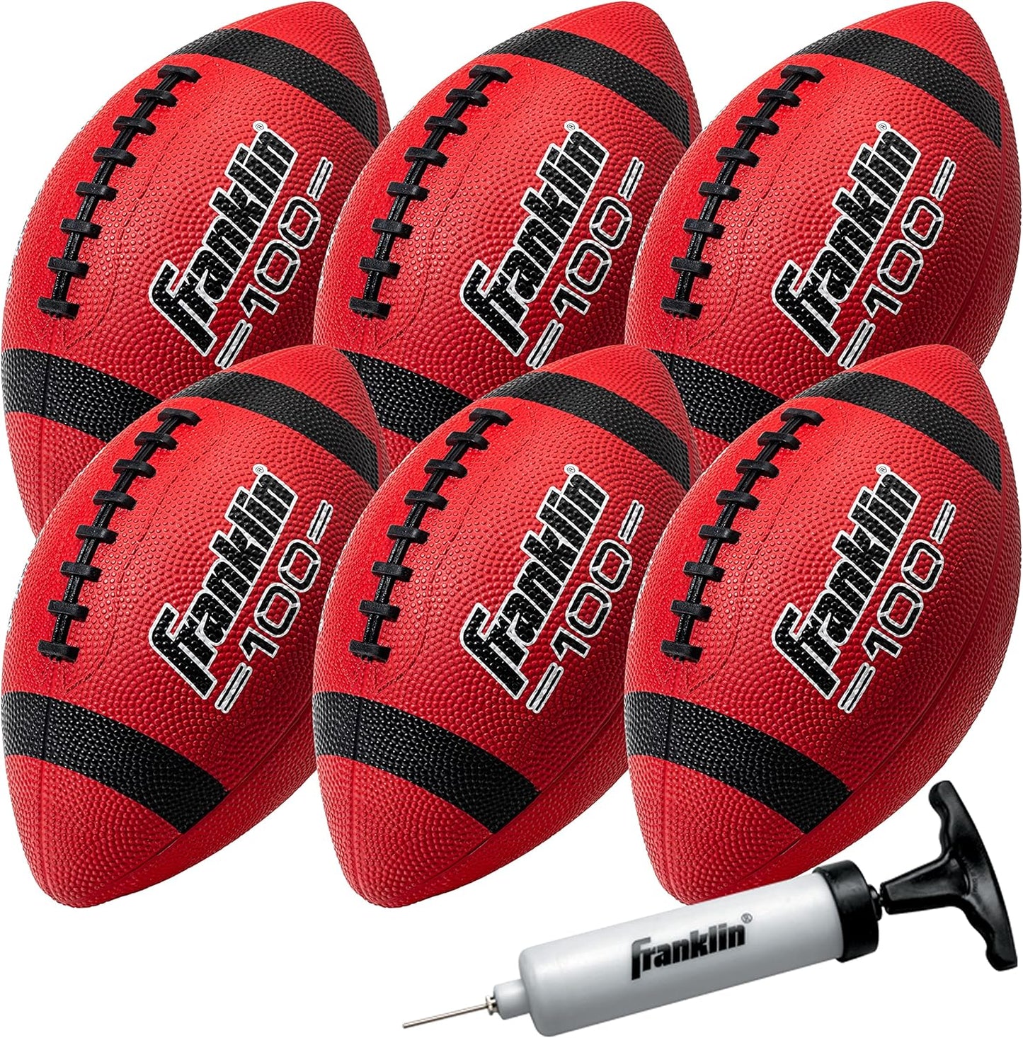 Franklin Sports Kids Junior Grip-Rite Youth Rubber Footballs