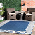 nuLOOM 2 ft x 3 ft Outdoor Area Rug - Durable Bordered Accent Rug