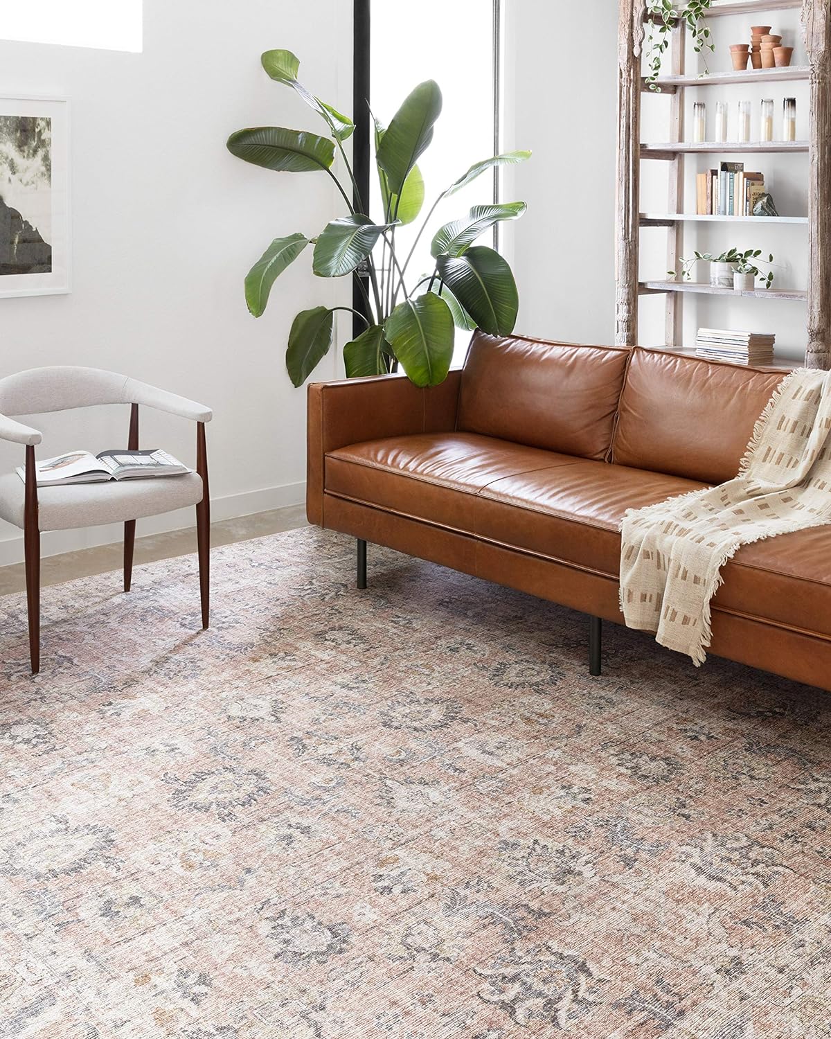 Loloi Skye Collection Area Rug in Blush and Grey 9ft x 12ft