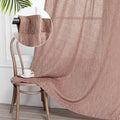 Living Room Curtains Semi Sheer Panels 50 x 108 in - Soft Linen Look