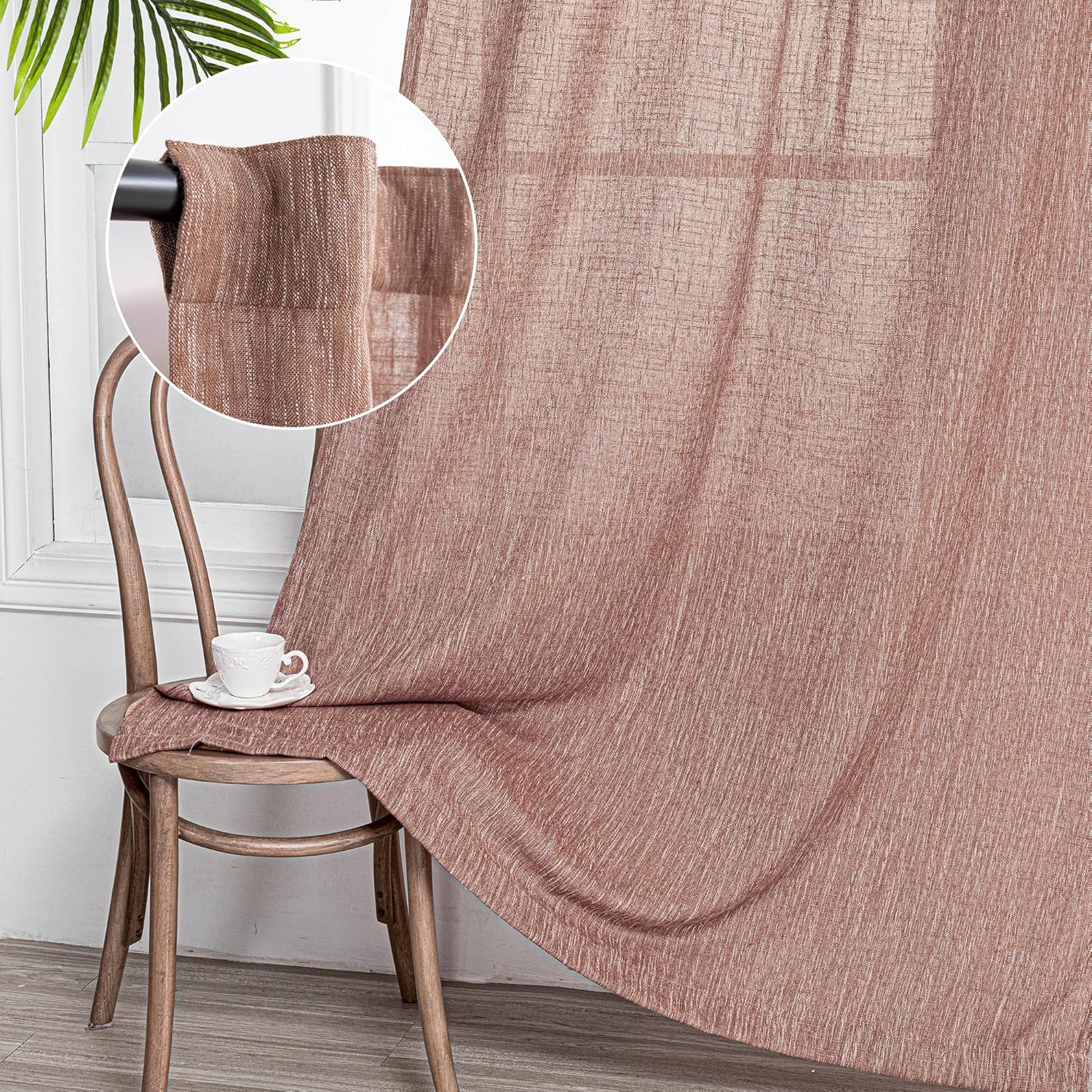 MYSKY HOME Living Room Curtains with Boho Drapes for Windows