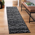 Tulum Runner Rug 2 ft x 11 ft - Black & Ivory Moroccan Boho