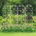 Rustic Iron Arch Garden Trellis 87in - Decorative Support for Climbers
