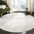 Adirondack 6ft 7in Round Area Rug Ivory & Silver - Durable, Low Pile