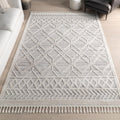 nuLOOM Ansley Moroccan Tassel Area Rug, Light Grey - Soft, Durable 6