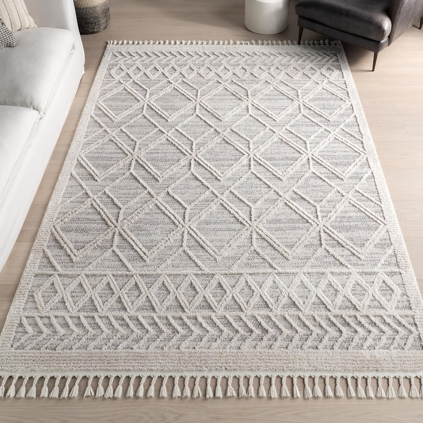 nuLOOM 6 Square Ansley Moroccan Tassel Area Rug for Any Room