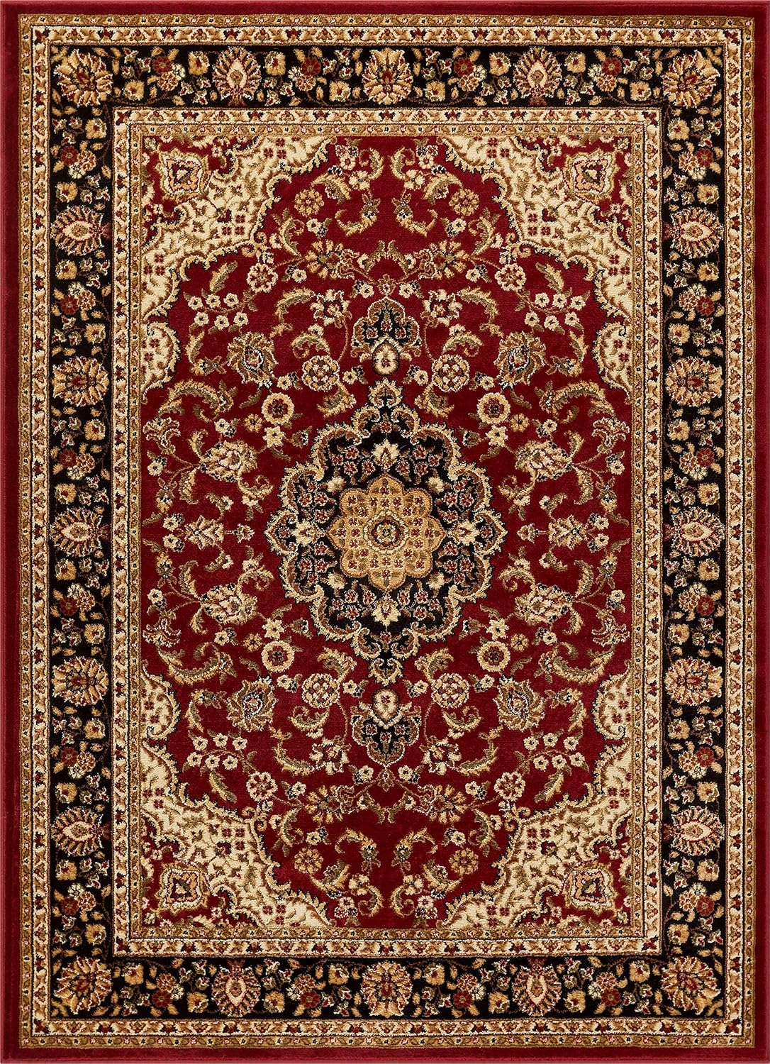 Medallion Kashan Red 8x10 Area Rug for Living Room and Bedroom