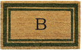 Sage Green Border 18 in x 30 in Monogram Doormat - Durable Coir B