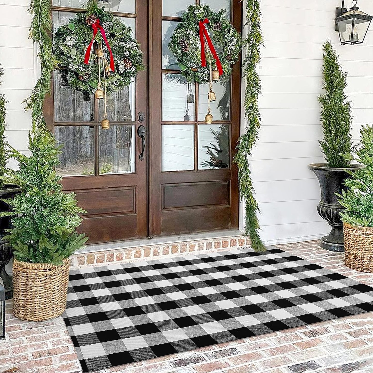 KILOCOCO 4x6 Buffalo Plaid Checkered Rug for Indoor Outdoor Use