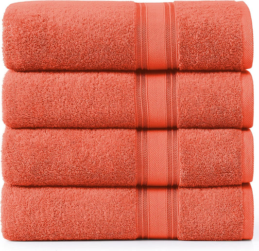 100% Cotton Bath Towels Set - Quick Drying, Soft & Absorbent
