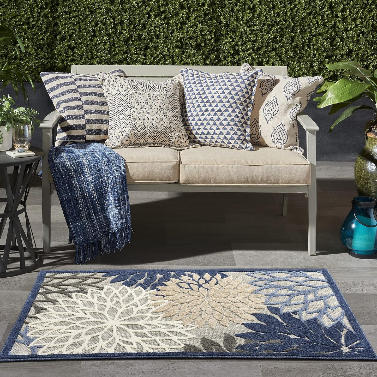 Nourison Aloha Indoor/Outdoor Blue Multicolor Area Rug Review