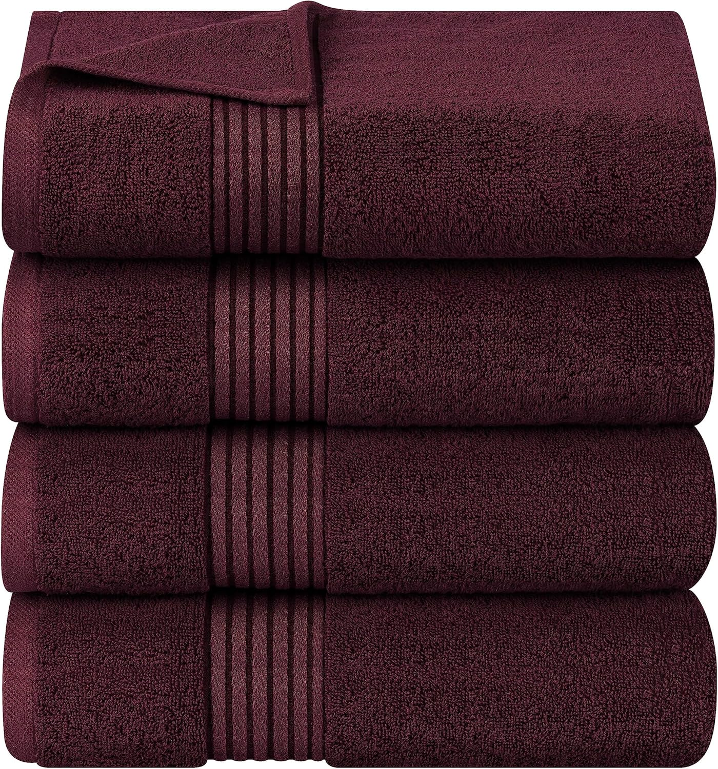 Premium 4 Pack Bath Towels Set, 27 by 54 Inches, Soft Feel