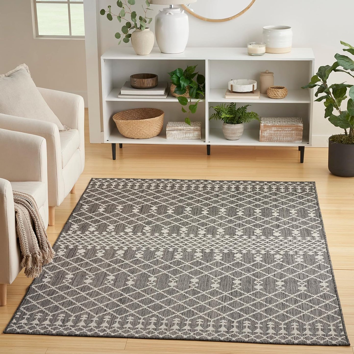 Nourison Home Positano 5ft x 7ft Charcoal Area Rug for Any Space
