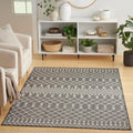 Nourison Positano 4 ft x 6 ft Charcoal Outdoor Area Rug - Boho Trellis