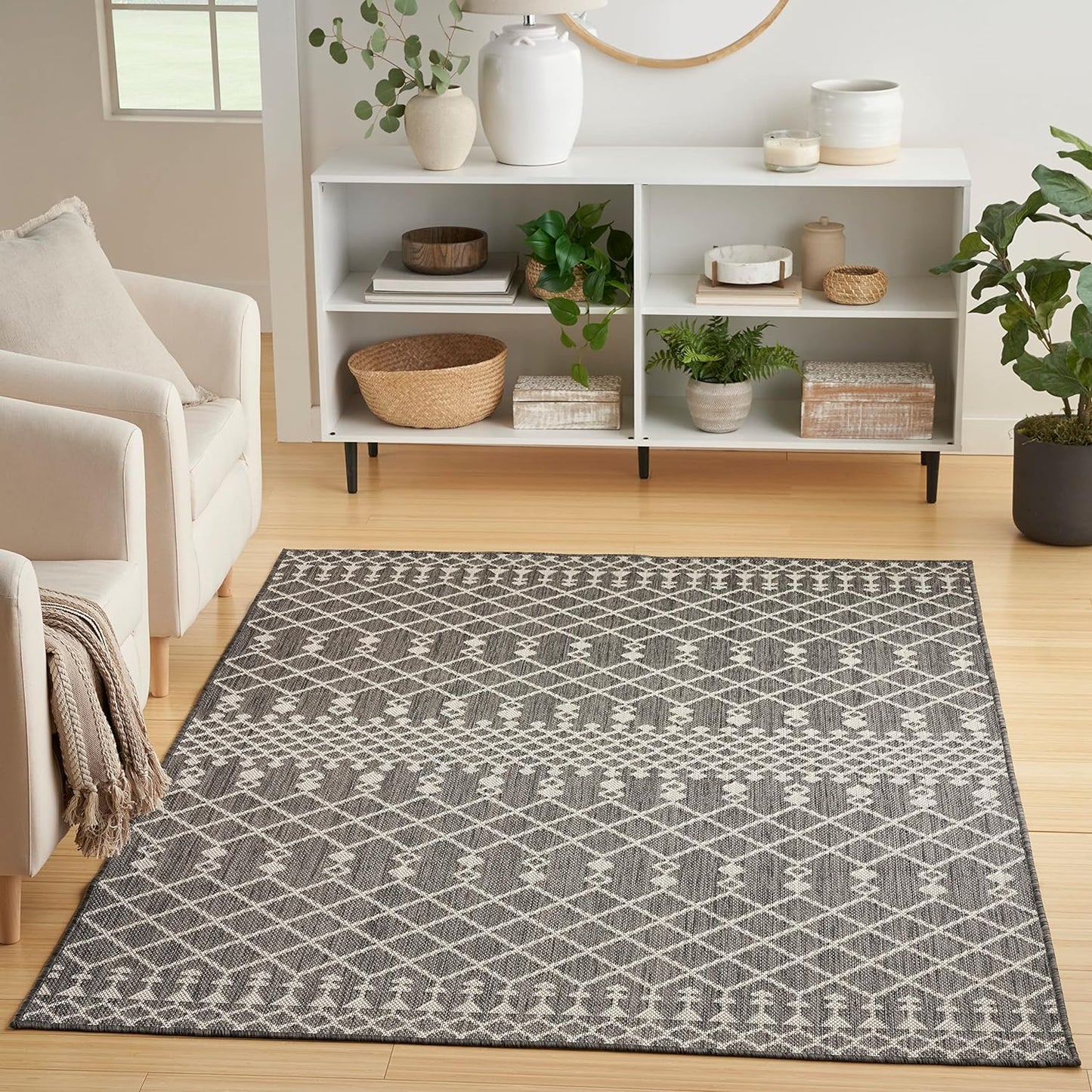 Nourison Home Positano Charcoal Area Rug for Modern Decor