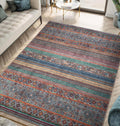 6x9 Machine Washable Rug - Vintage Low Pile Area Rug for Living Room