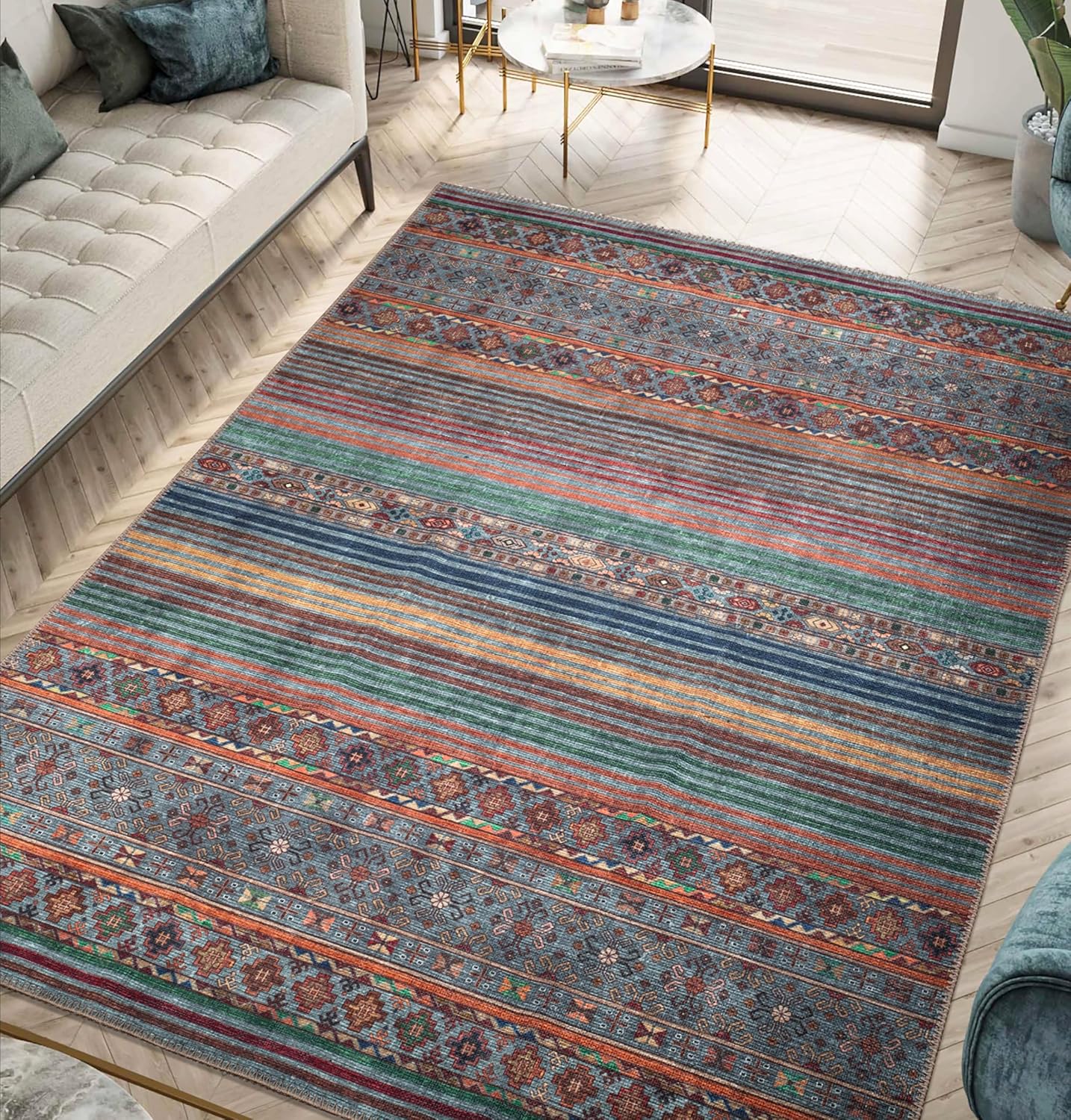 Keen Home Design 4x6 Rug - Vintage Machine Washable Area Rug