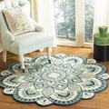 SAFAVIEH Novelty Collection 5 ft Round Wool Rug - Durable Boho Accent