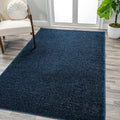 Haze Solid Low-Pile Area Rug 8 ft x 10 ft - Durable Navy for High