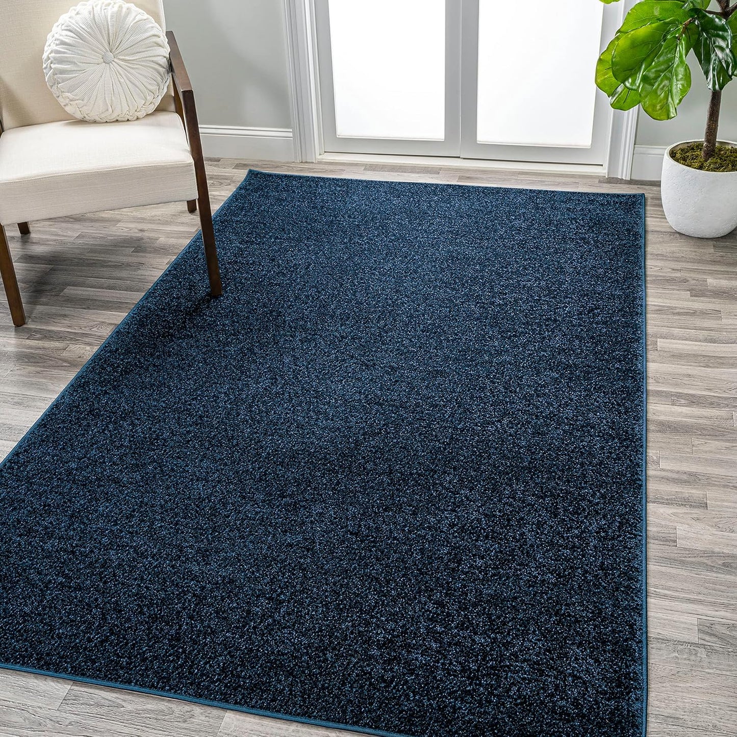 Haze Solid Low-Pile Indoor Area Rug for Modern Spaces