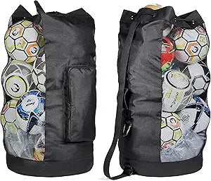 Fitdom Heavy Duty XL Soccer Mesh Equipment Ball Bag for Coaches