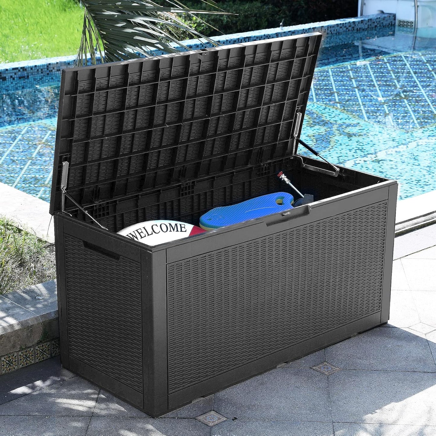 YITAHOME 100 Gallon Large Deck Box for Outdoor Storage Needs