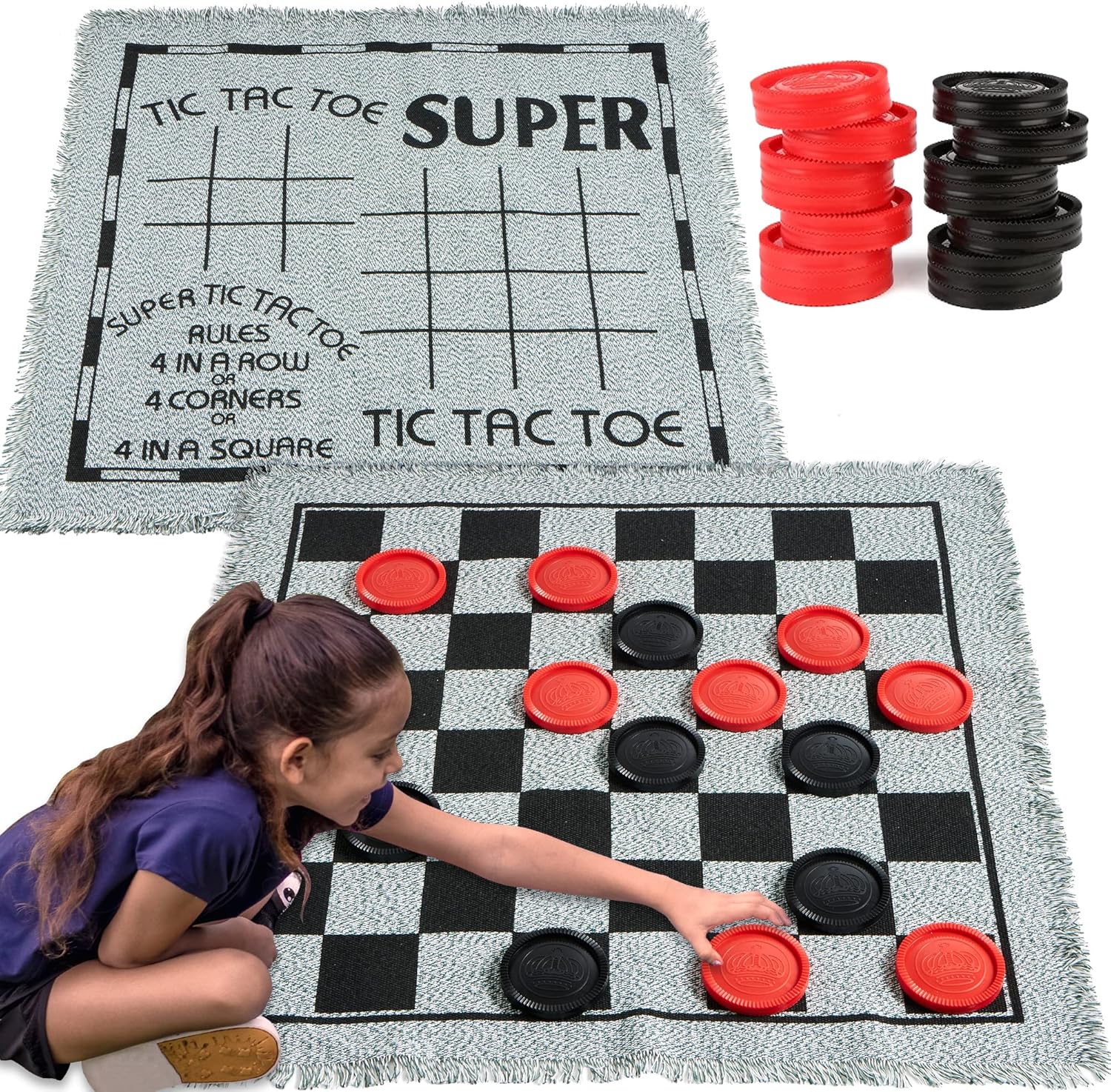Vintage Giant 3-in-1 Checkers Set ~ Fun for all!