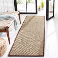 Seagrass Basketweave Runner Rug 2ft 6in x 6ft - Natural Texture & Grip