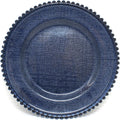 Cross-stitch Pattern Glass Charger 12.6 in Dinner Plate - Set of 4