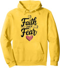 Cross and Heart For Girls Women Pullover Hoodie - Faith Over Fear