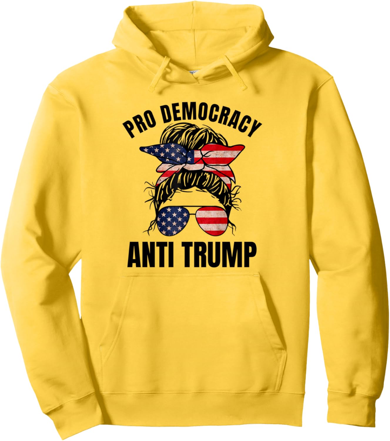 Pro Democracy American Flag Hoodie - Anti Trump!
