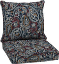 Arden Outdoor Deep Seat Cushion Set 24 in x 24 in Navy Paisley