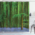 Woodland Shower Curtain Spring Sunshine in a Bluebell Wood - Summer