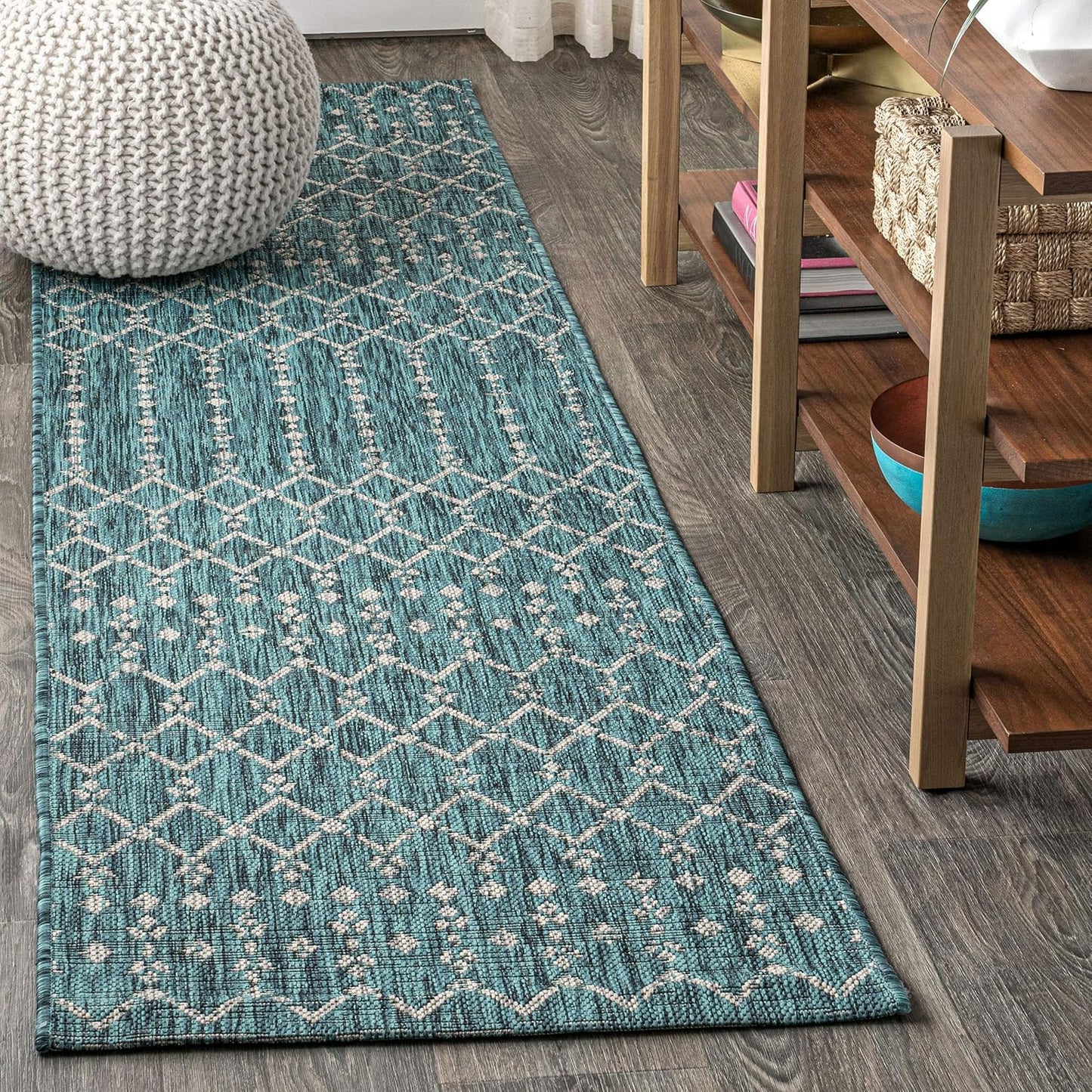 JONATHAN Y Moroccan Geometric Indoor Outdoor Runner Rug 2X8