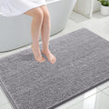 OLANLY Bathroom Rug 47x32 in Grey - Soft Absorbent Chenille