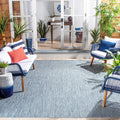 SAFAVIEH Courtyard 8 ft x 11 ft Navy/Grey Area Rug - Durable Outdoor